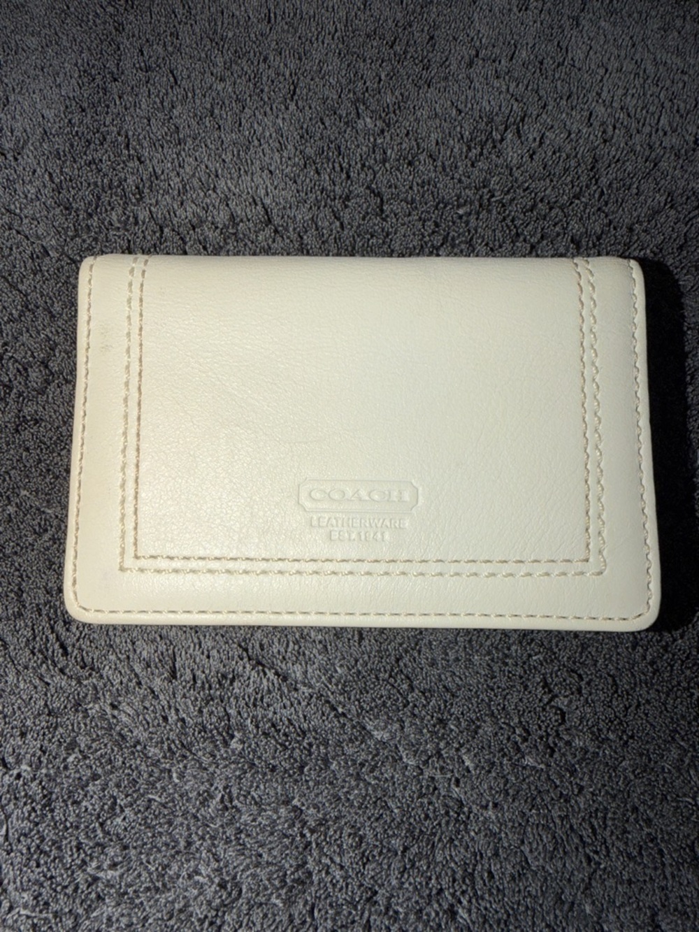 COACH White Leather Card Case Wallet